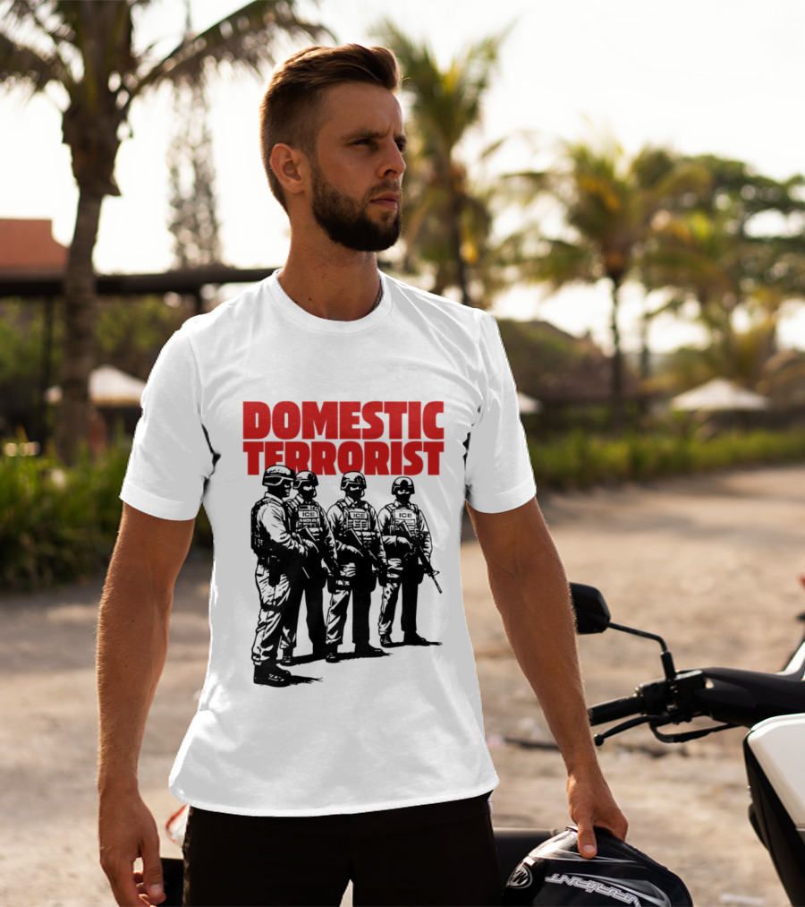 Domestic Terrorist Abolish ICE Tactical Units Silhouette Protest T-Shirt