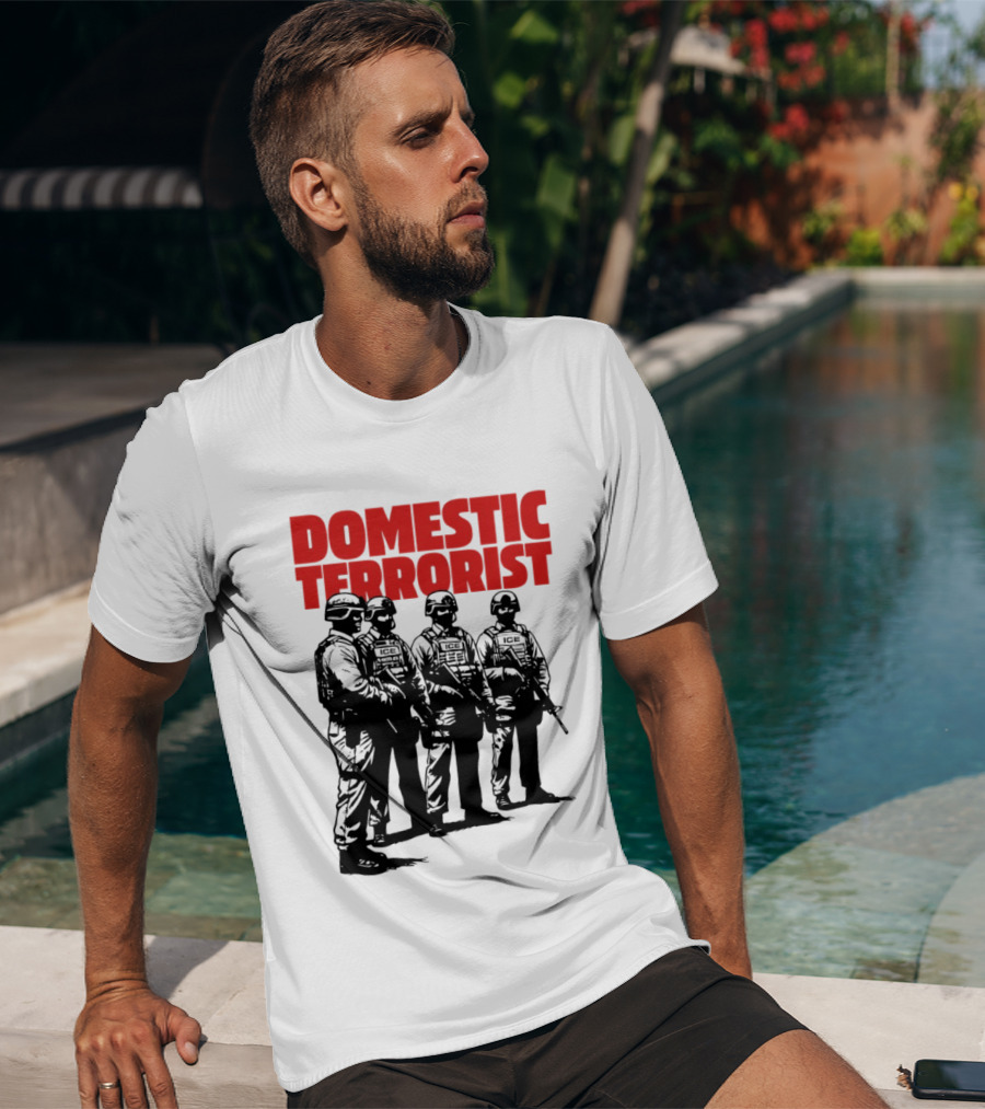 Domestic Terrorist Abolish ICE Tactical Units Silhouette Protest T-Shirt