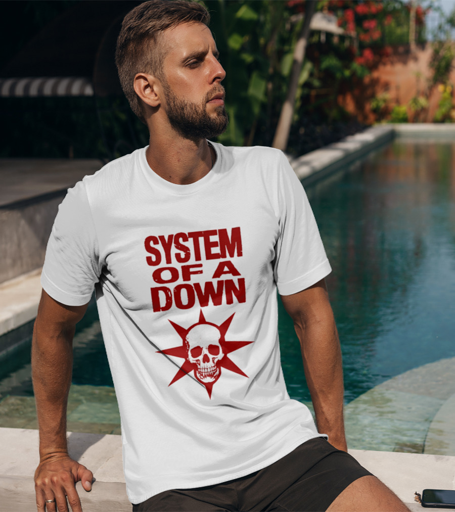 System Of A Down Skull Star Burst T-Shirt