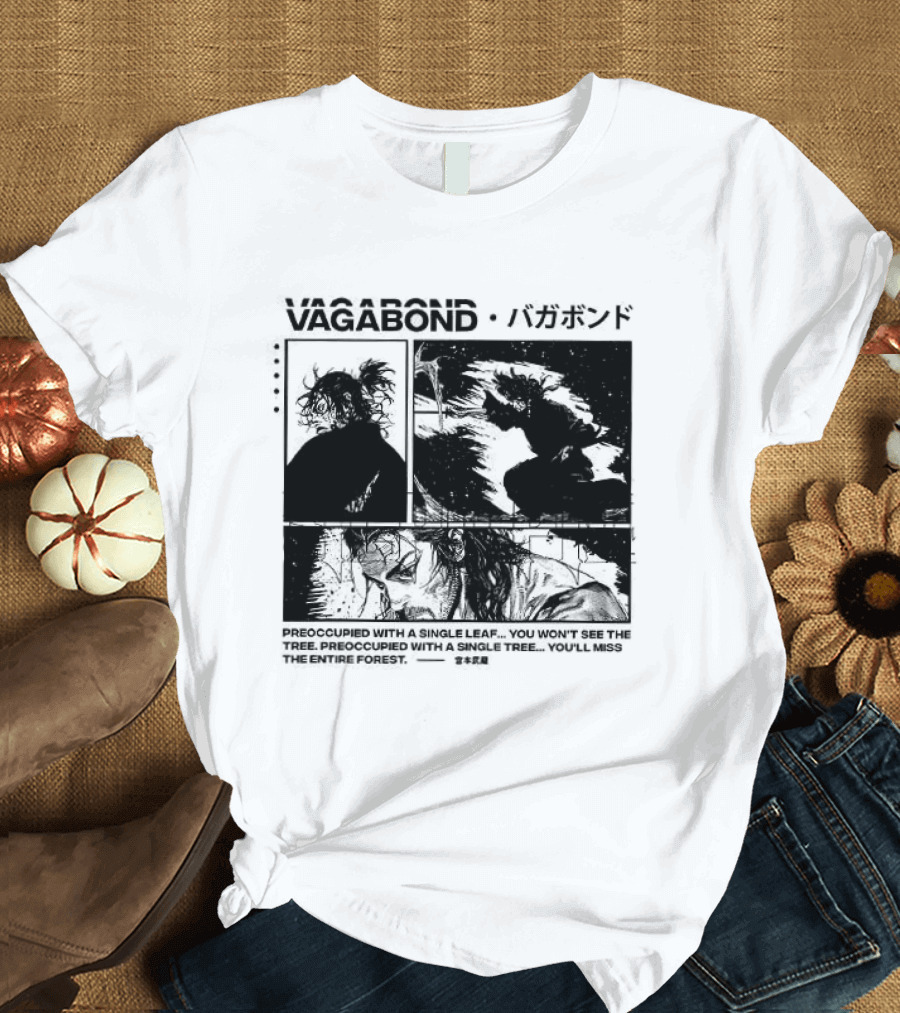 Vagabond Anime Manga Single Leaf T-Shirt