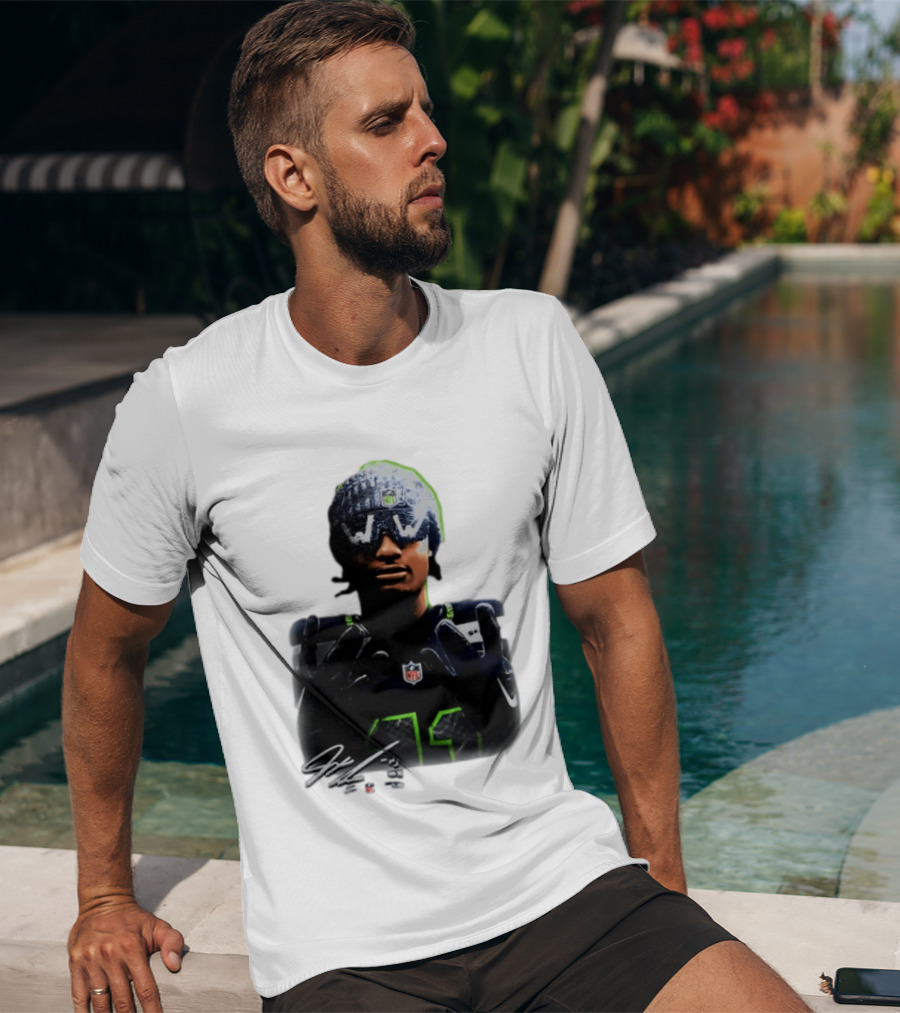 Jaxon Smith Njigba Seattle Seahawks Beanie Bling WW Sunglasses NFL Player Signature T-Shirt