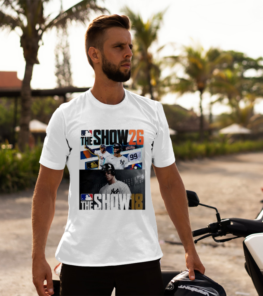 MLB The Show 26 Aaron Judge New York Yankees Cover Athlete Baseball Game Featuring The Show 18 T-Shirt