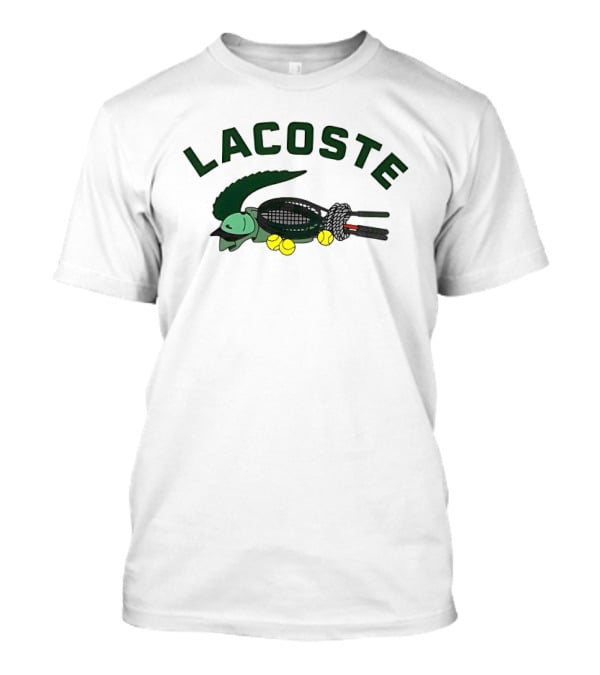 Lacoste Crocodile Tennis Theme With Tennis Balls T-Shirt