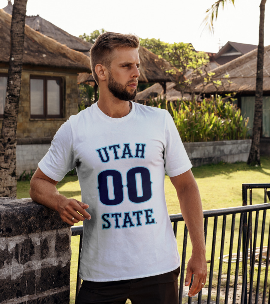 Utah State 00 Number Basketball T-Shirt