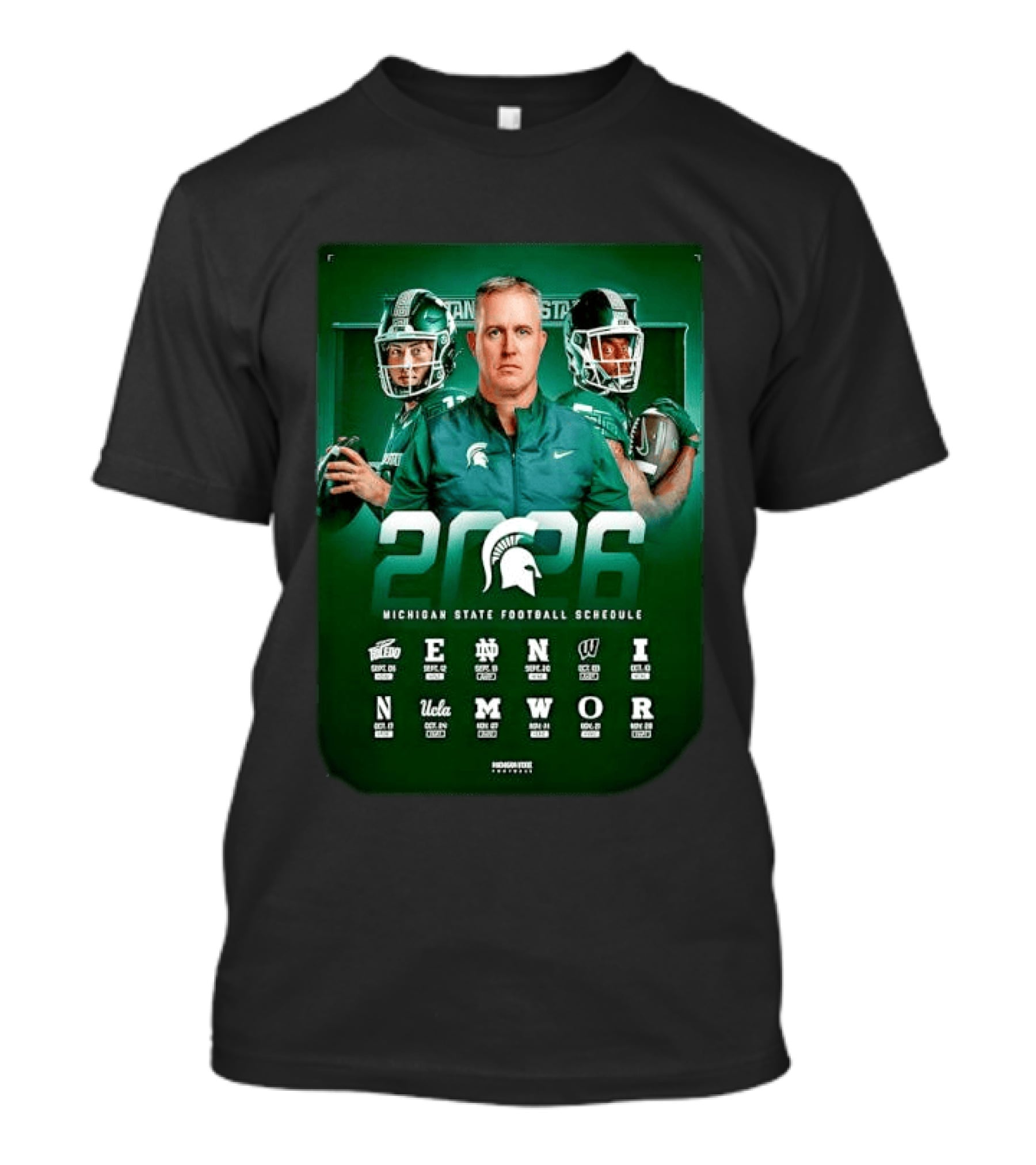 Michigan State Spartans 2026 NCAA Football Schedule T-Shirt