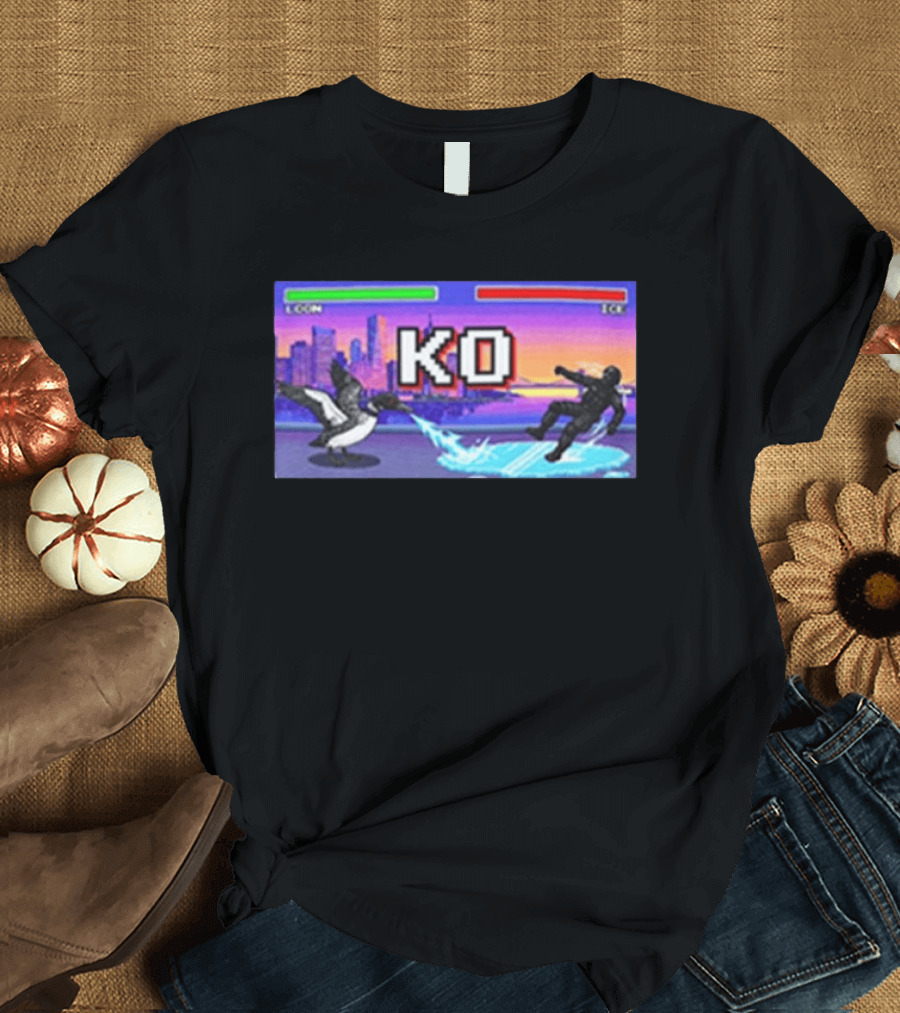 Common Loon Vs ICE KO Minnesota Skyline Anti ICE T-Shirt