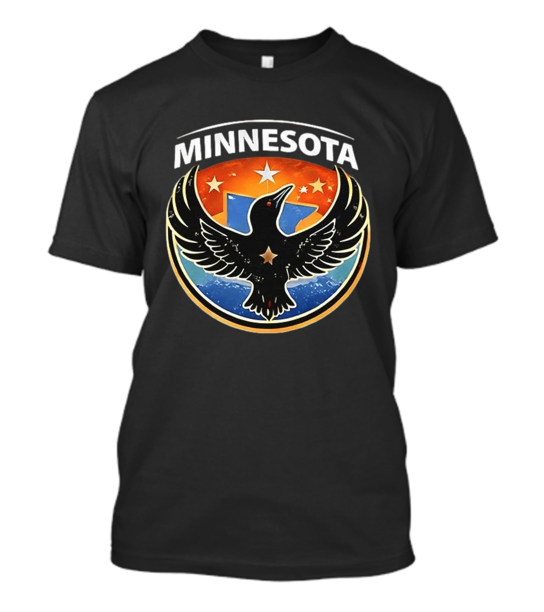 Minnesota Rebel Alliance Star Emblem Black Bird And Starry Shield T-Shirt