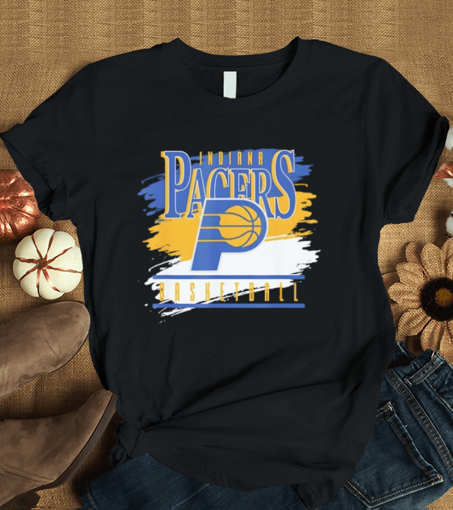Indiana Pacers Basketball Spilled Paint NBA T-Shirt