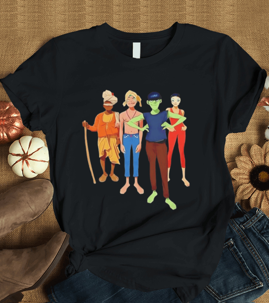 Gorillaz Character Group Mountain Adventure Ensemble T-Shirt