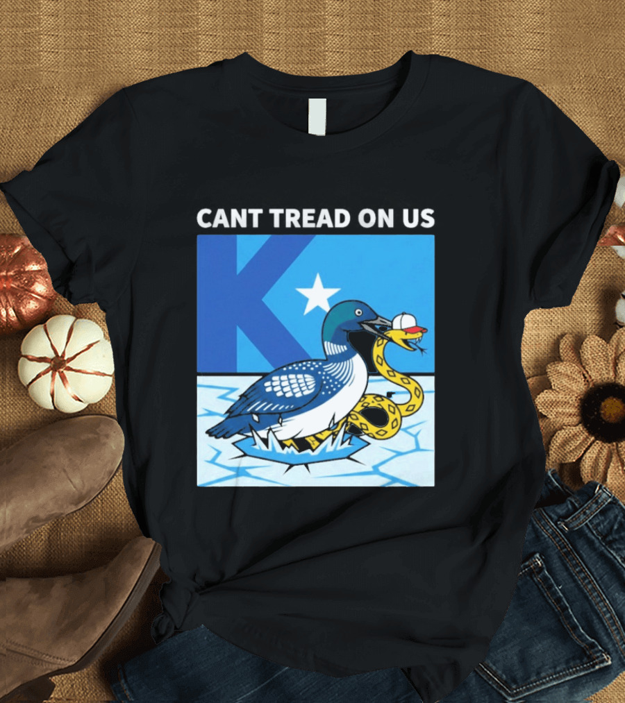Can't Tread On Us Minnesota Loon Snake Ice Hockey Hat Star T-Shirt