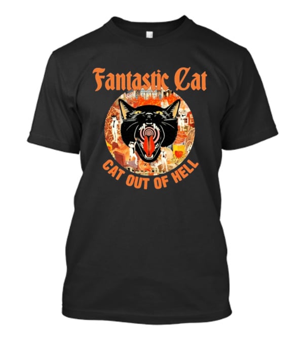 Fantastic Cat Cat Out Of Hell Vintage Rock T-Shirt