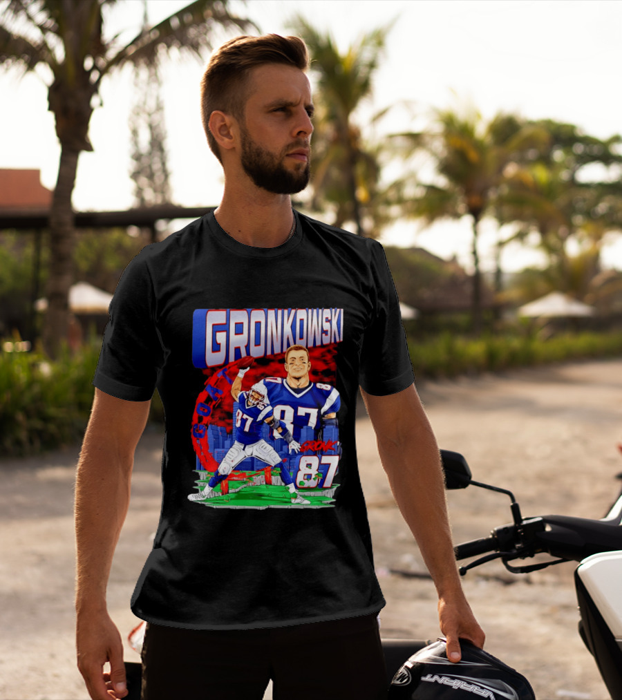 Gronkowski Goat 87 Football Player Tight End Action T-Shirt