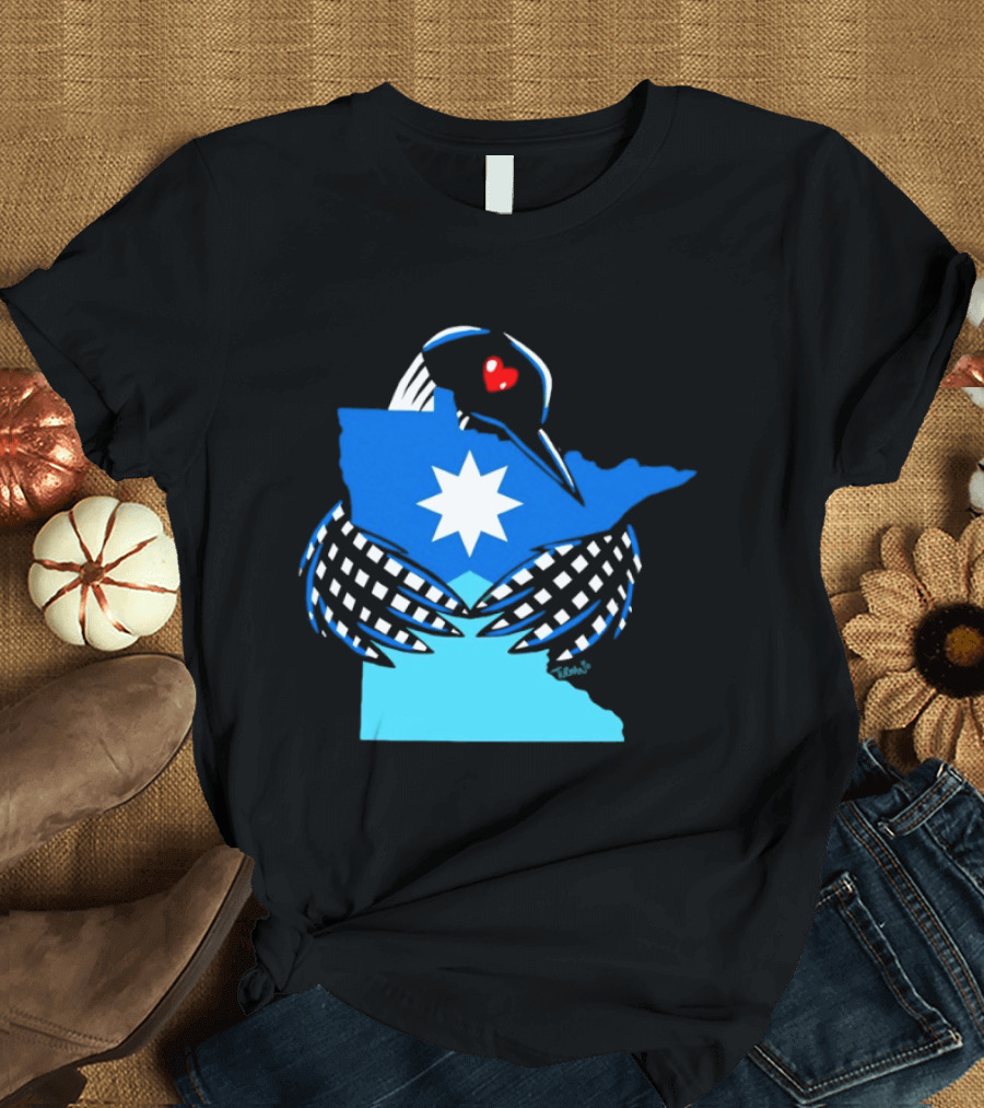 Loon I Love Minnesota Star Symbol Blue T-Shirt