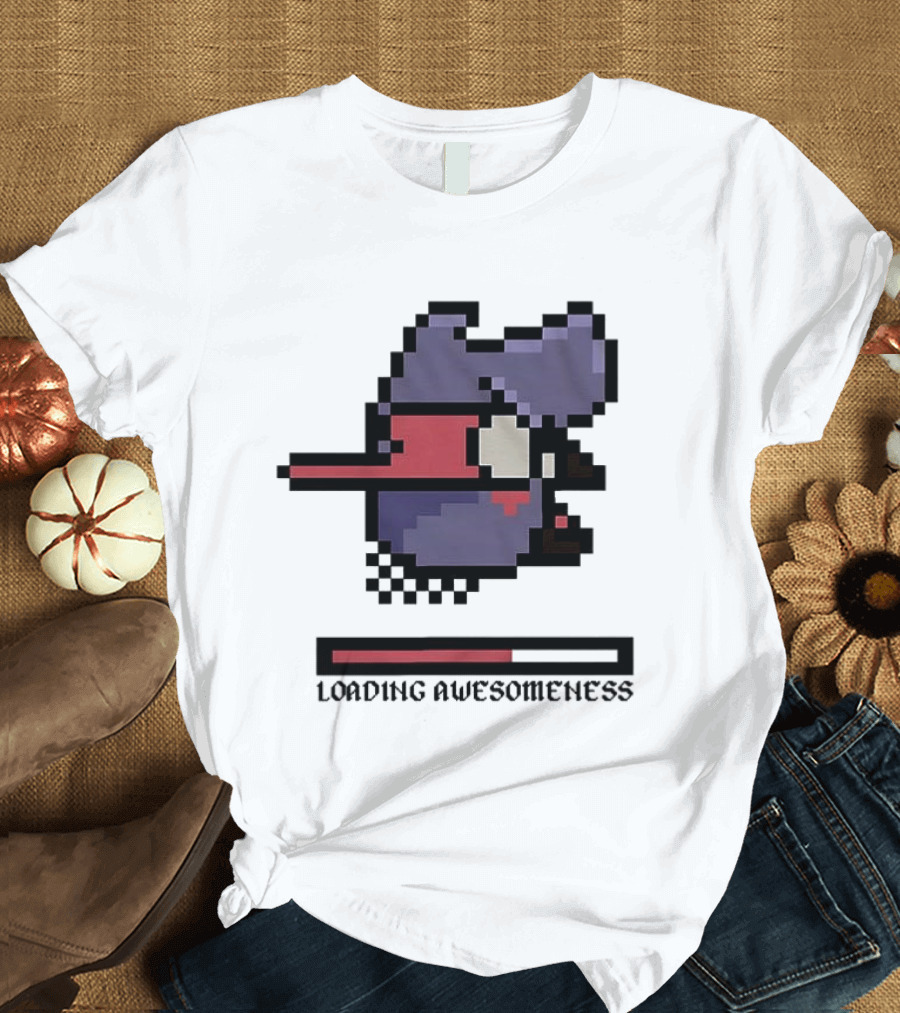 Loading Awesomeness Retro Pixel Character With Progress Bar T-Shirt
