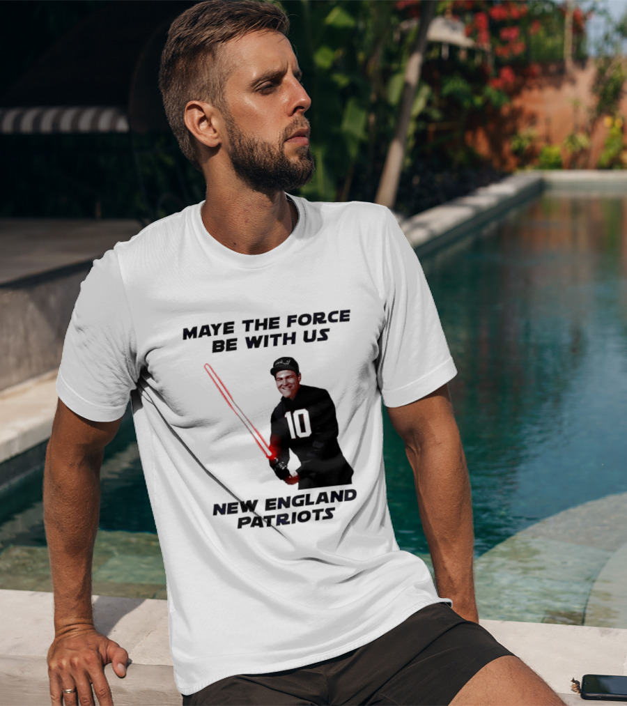 Maye The Force Be With Us New England Patriots Football Crossover Lightsaber T-Shirt