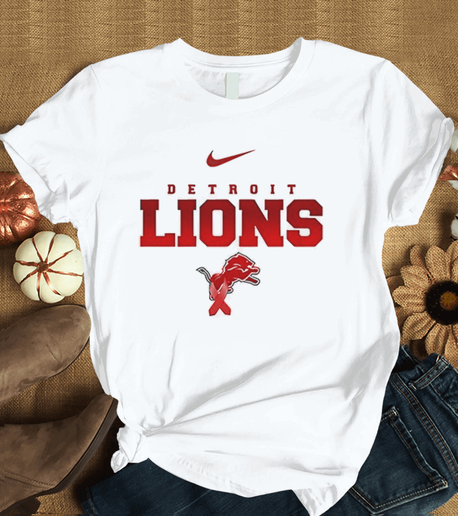 Nike Detroit Lions Red February We Wear Red American Heart Month T-Shirt