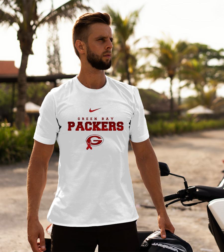 Green Bay Packers Nike February Wear Red American Heart Month T-Shirt