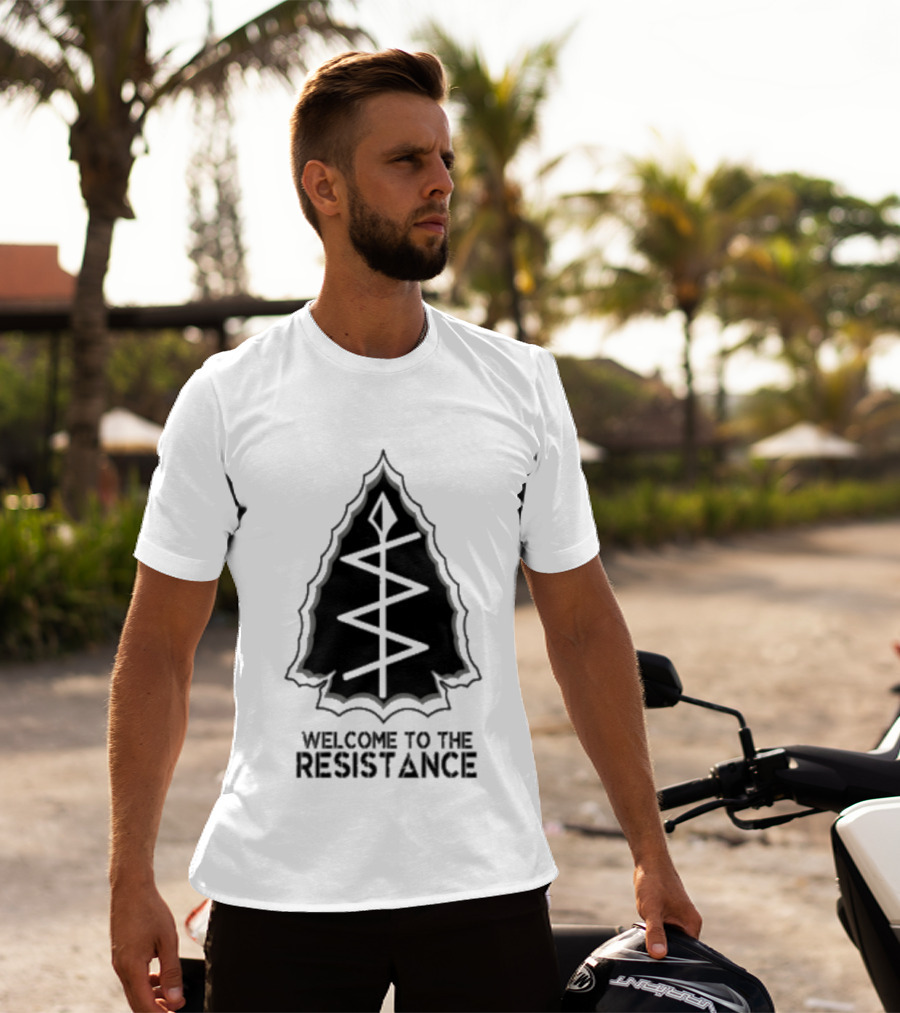 Welcome To The Resistance Rebel Abolish Ice Military Antifascist Patch Arrowhead T-Shirt
