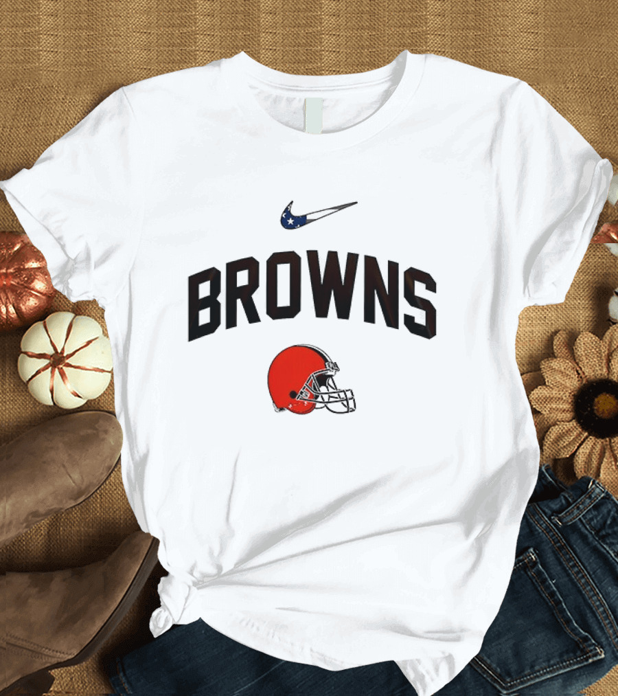 Cleveland Browns Nike Football Helmet Support T-Shirt