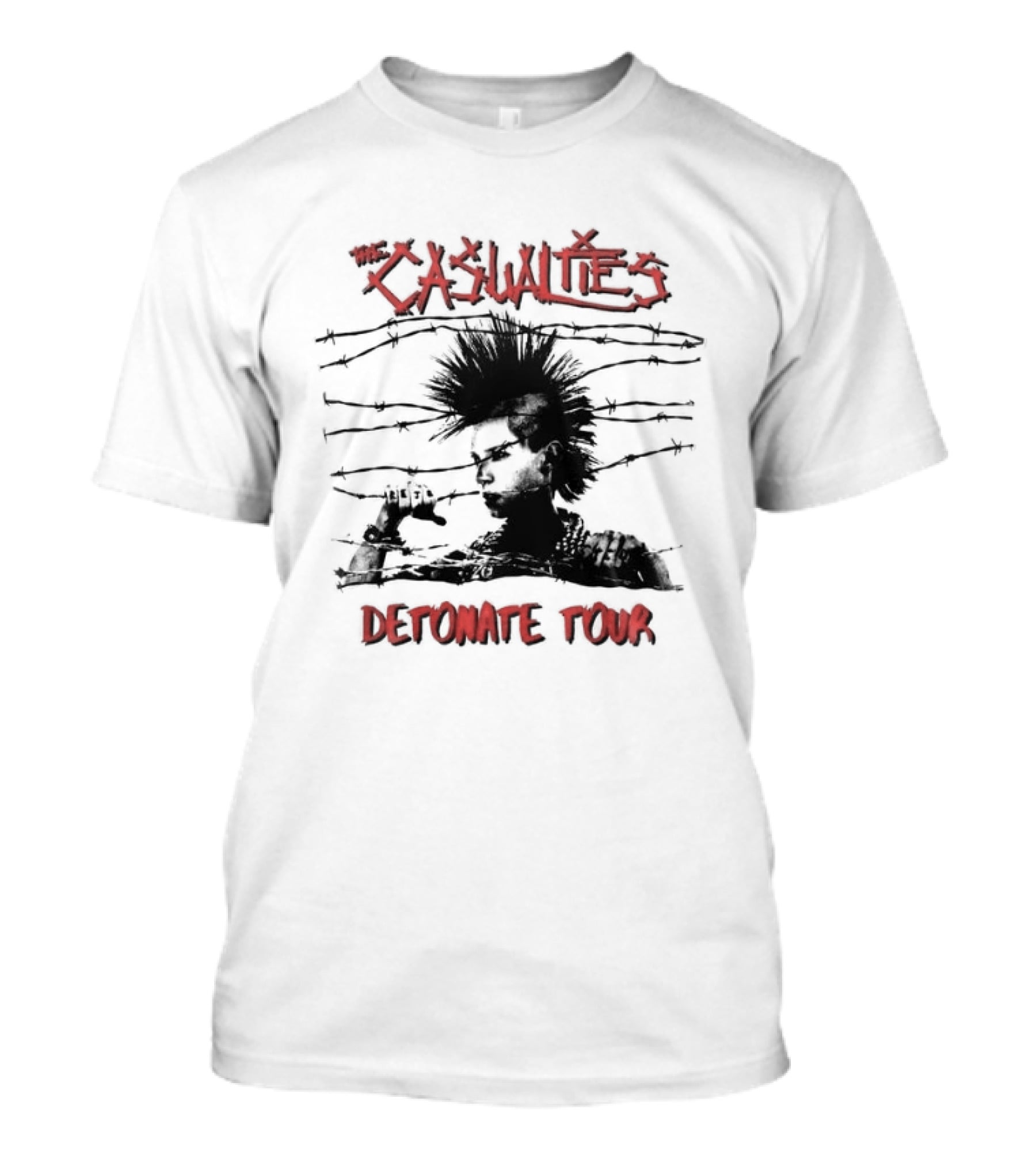The Casualties Detonate Tour 2026 Punk Rock Barbed Wire Mohawk T-Shirt