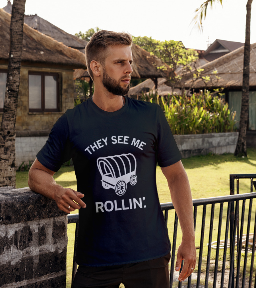 Boomer Sooner Oklahoma They See Me Rollin' Wagon T-Shirt