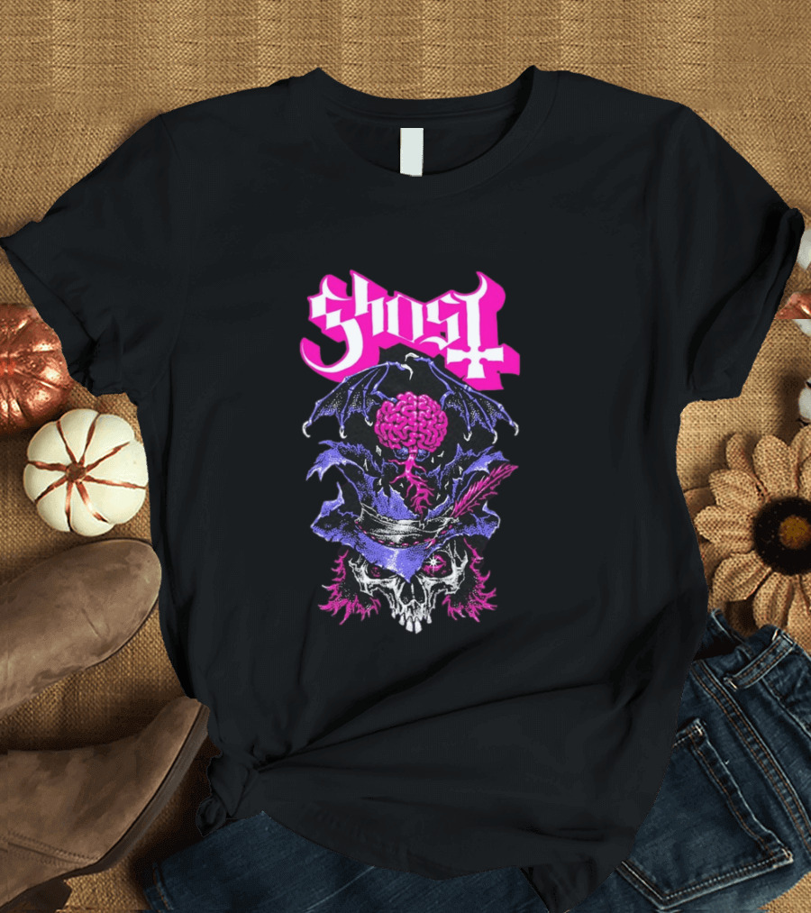 Ghost Bat Brain Skeleton Tour T-Shirt