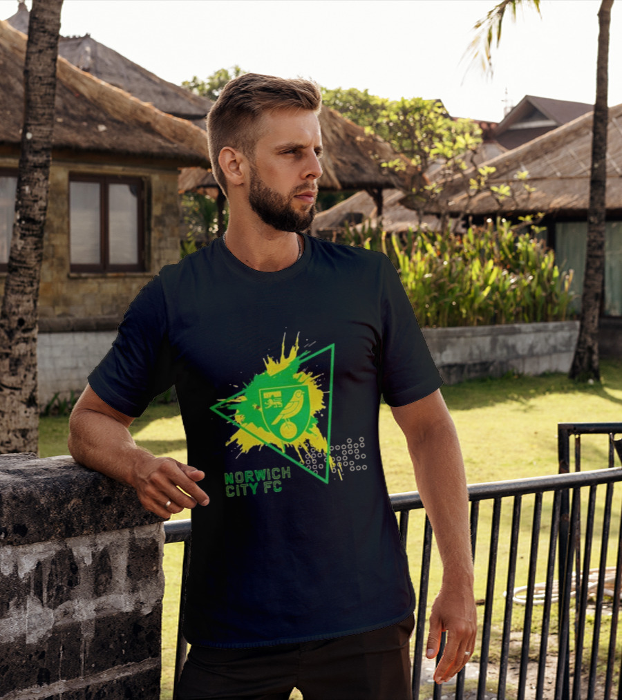 Norwich City FC Junior Crest Splash Triangle T-Shirt
