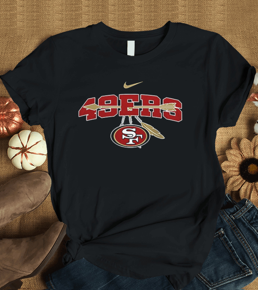 NIKE San Francisco 49ers Native American Heritage Month Arrow Football T-Shirt