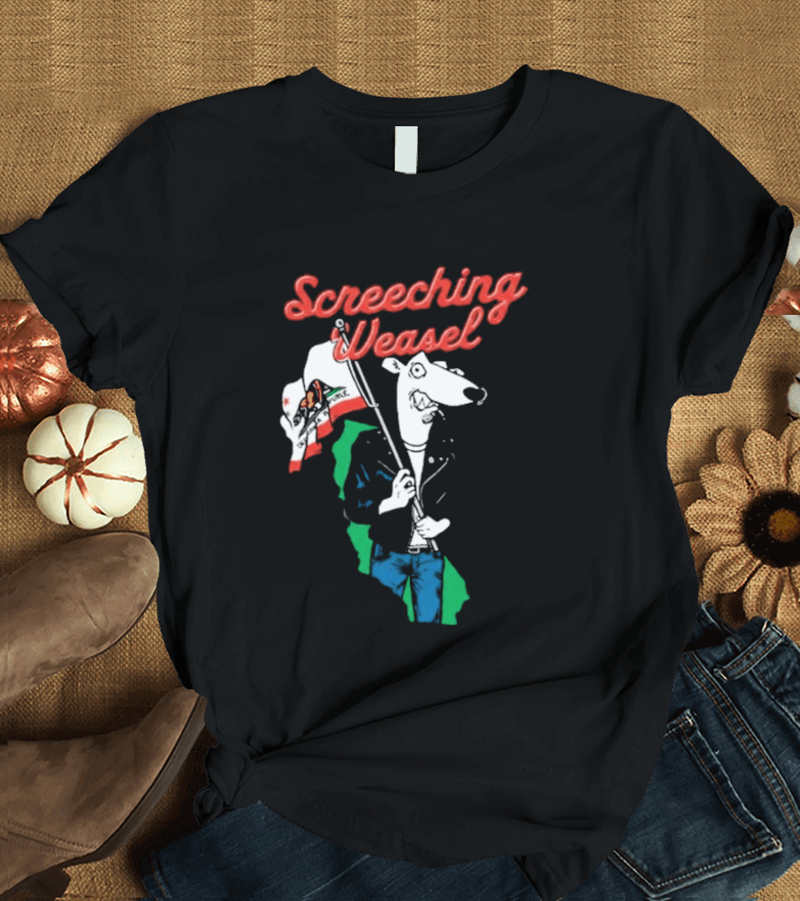 Screeching Weasel California Flag Bearer T-Shirt