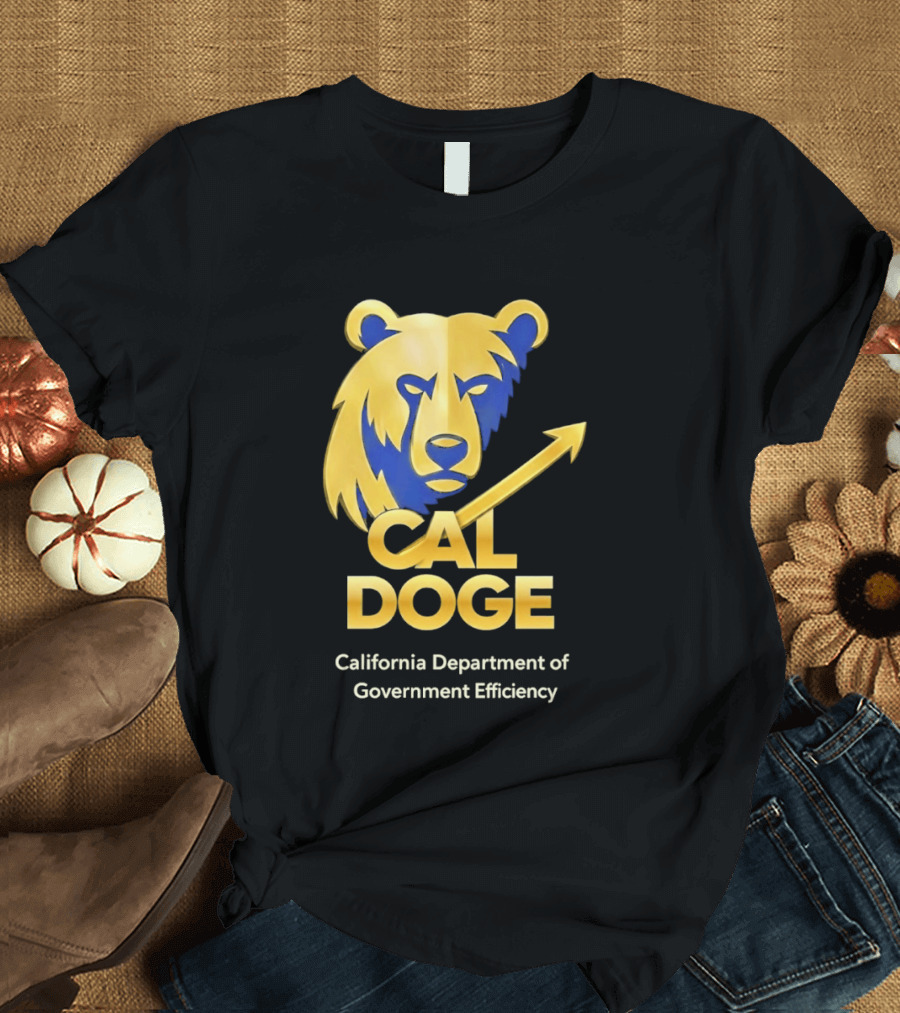 CAL DOGE California Department Of Government Efficiency Bear Arrow T-Shirt