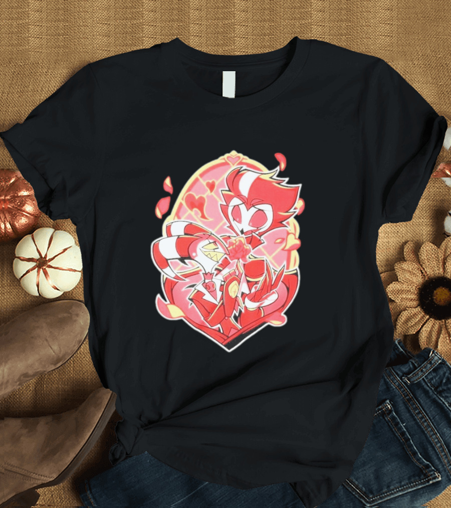 Helluva Boss Stolas Blitz Hearts Romantic Cartoon Fan T-Shirt