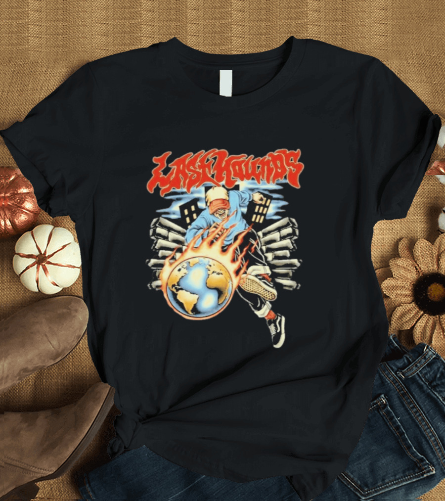 Last Hounds Tour Feb 2026 Flaming Globe T-Shirt