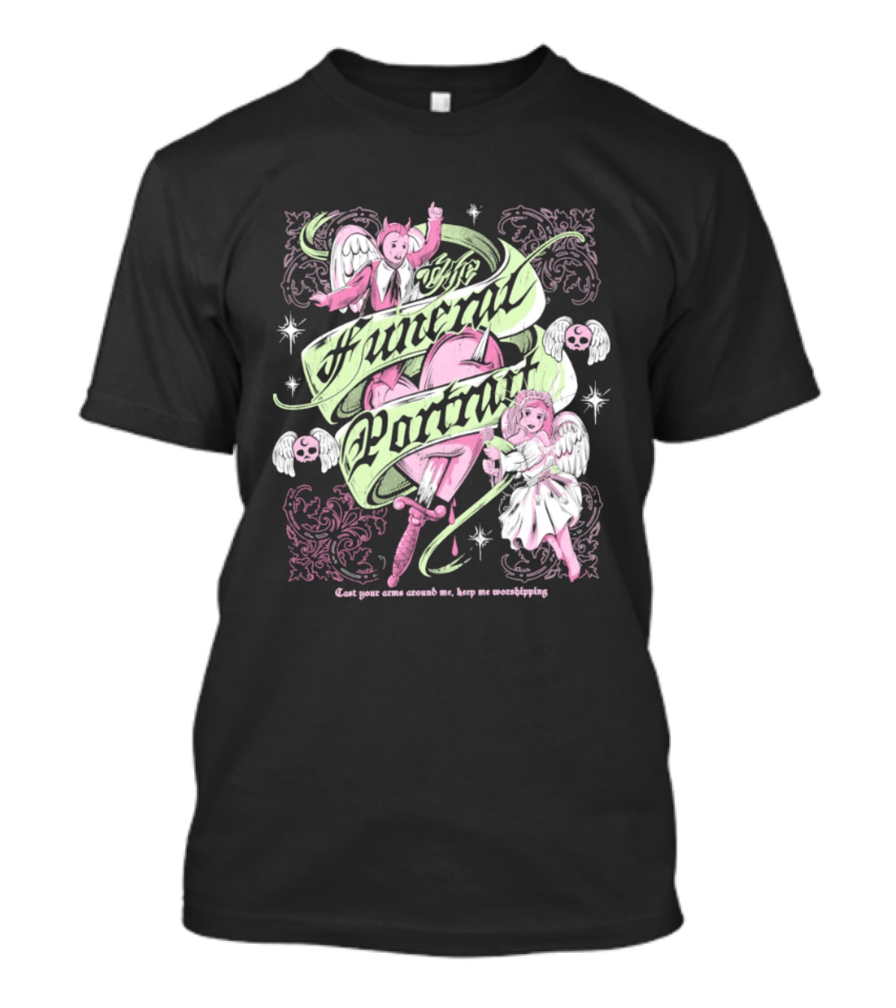 The Funeral Portrait Devil And Angel Pink Heart Aesthetic T-Shirt