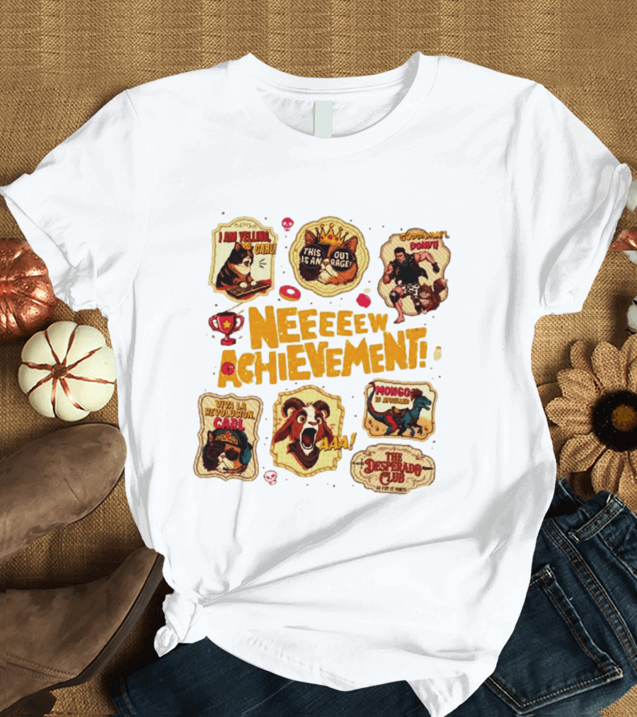 Neeeeew Achievement Viva La Revolucion Carl Goddamnit Donut Mongo The Desperado Club T-Shirt
