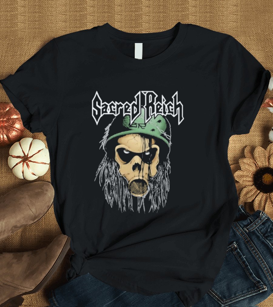 Sacred Reich OD Skull Soldier Helmet T-Shirt