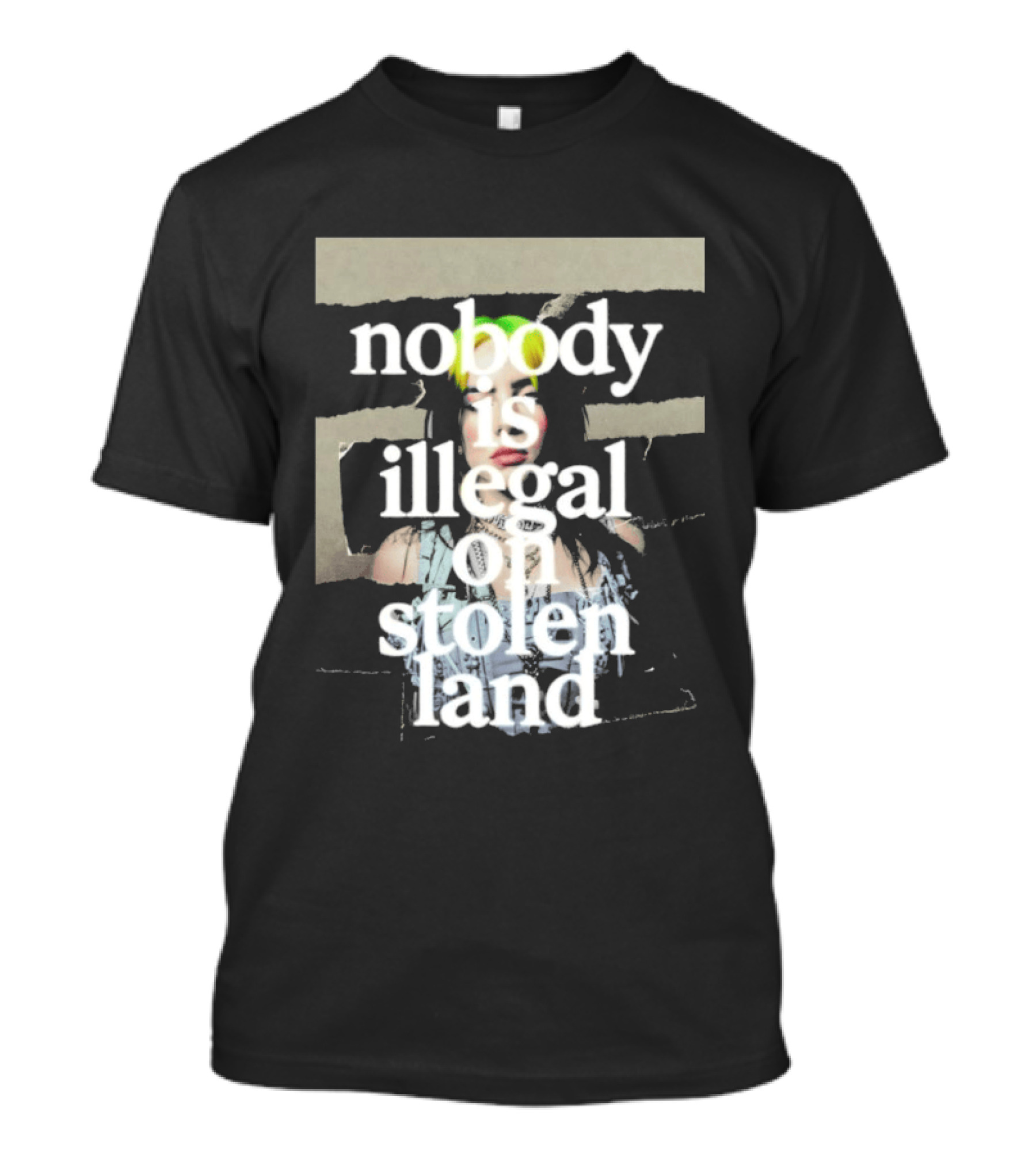Billie Eilish 2026 Grammys Nobody Is Illegal On Stolen Land T-Shirt