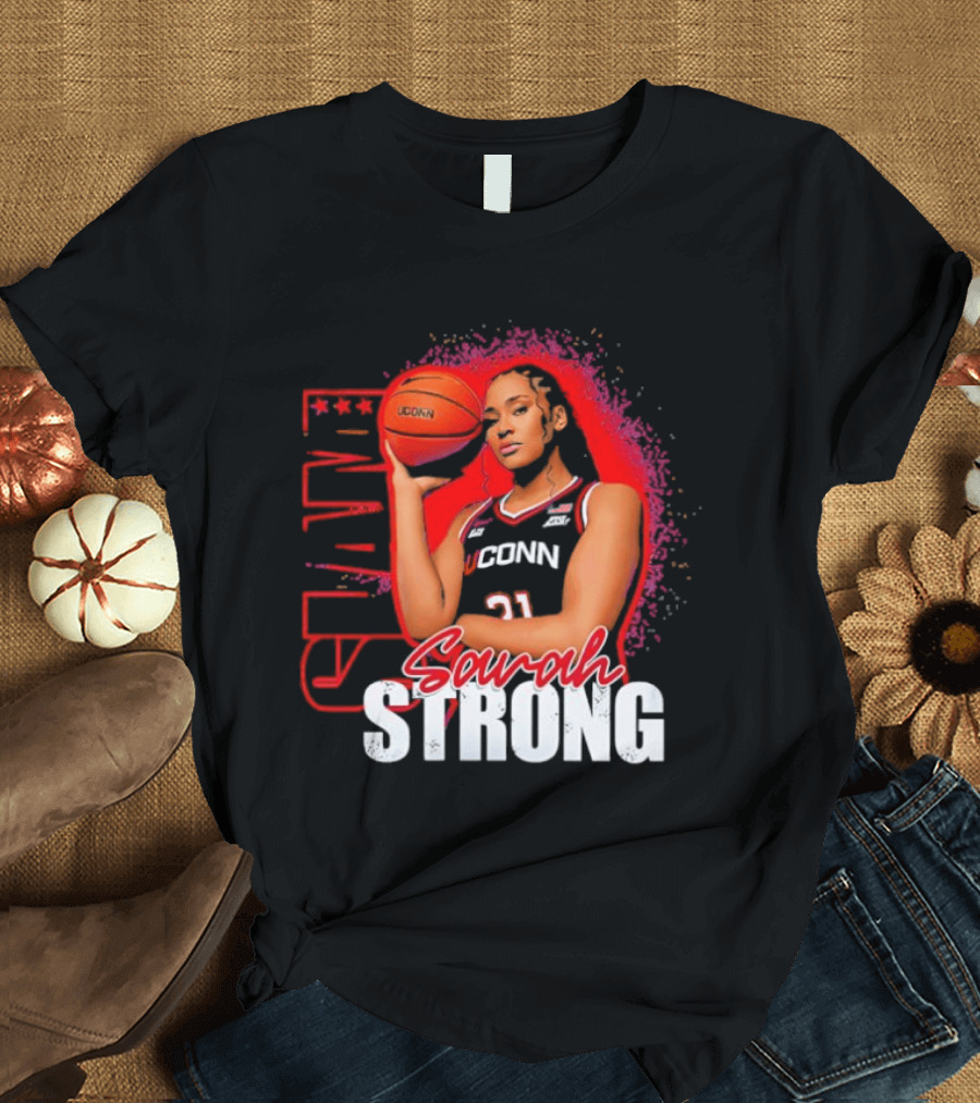 SLAM Sarah Strong #21 UConn Huskies Basketball Star T-Shirt