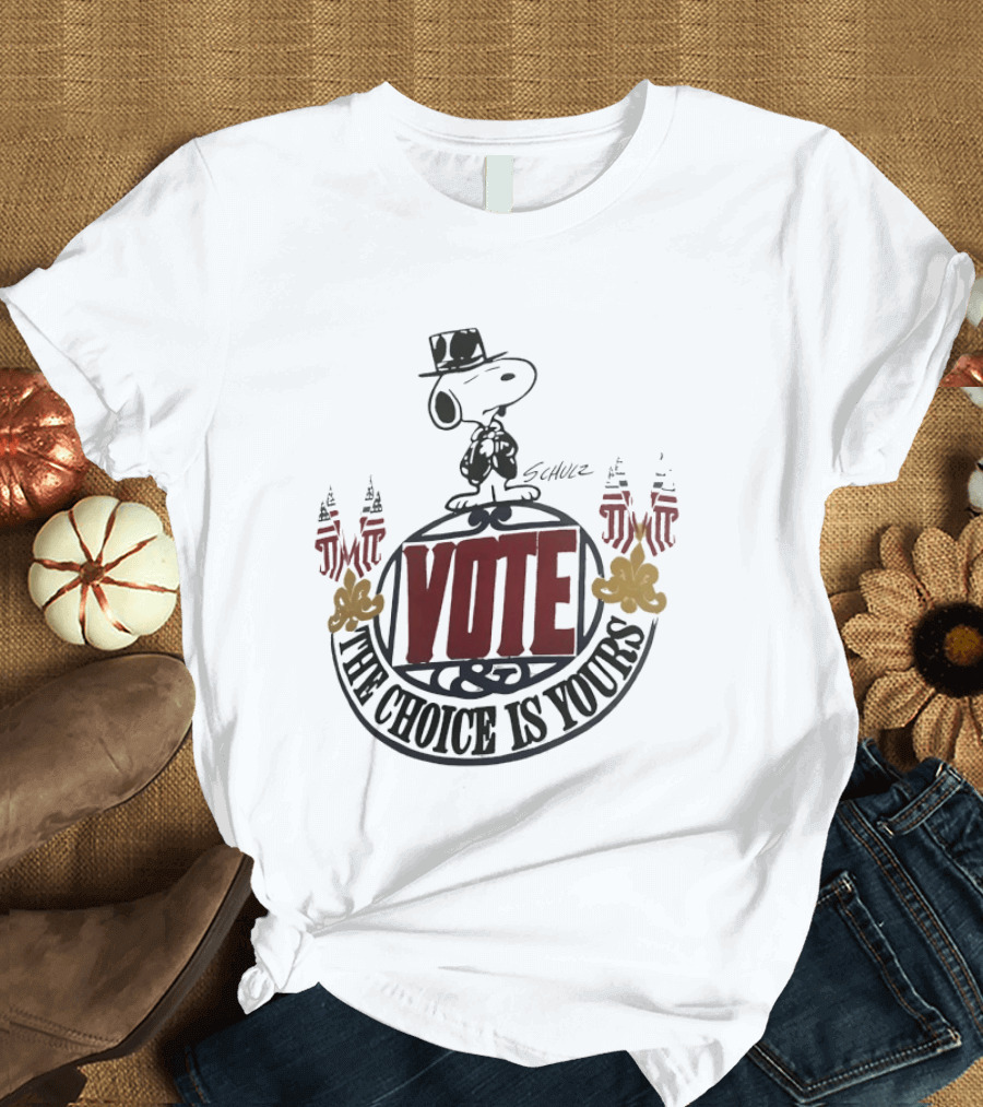 Snoopy Vote The Choice Is Yours Schulz Patriotic T-Shirt