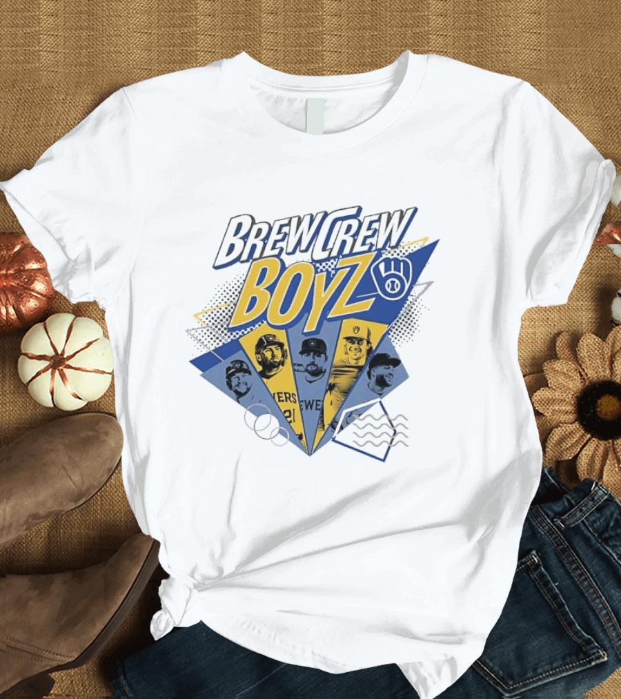 Milwaukee Brewers Brew Crew Boyz MLB Team Players Collage T-Shirt