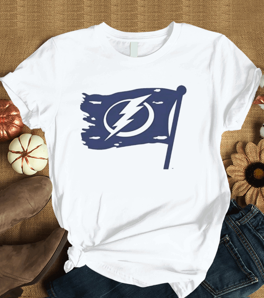 Tampa Bay Lightning 2026 Stadium Series Boyfriend Flag Lightning Bolt T-Shirt
