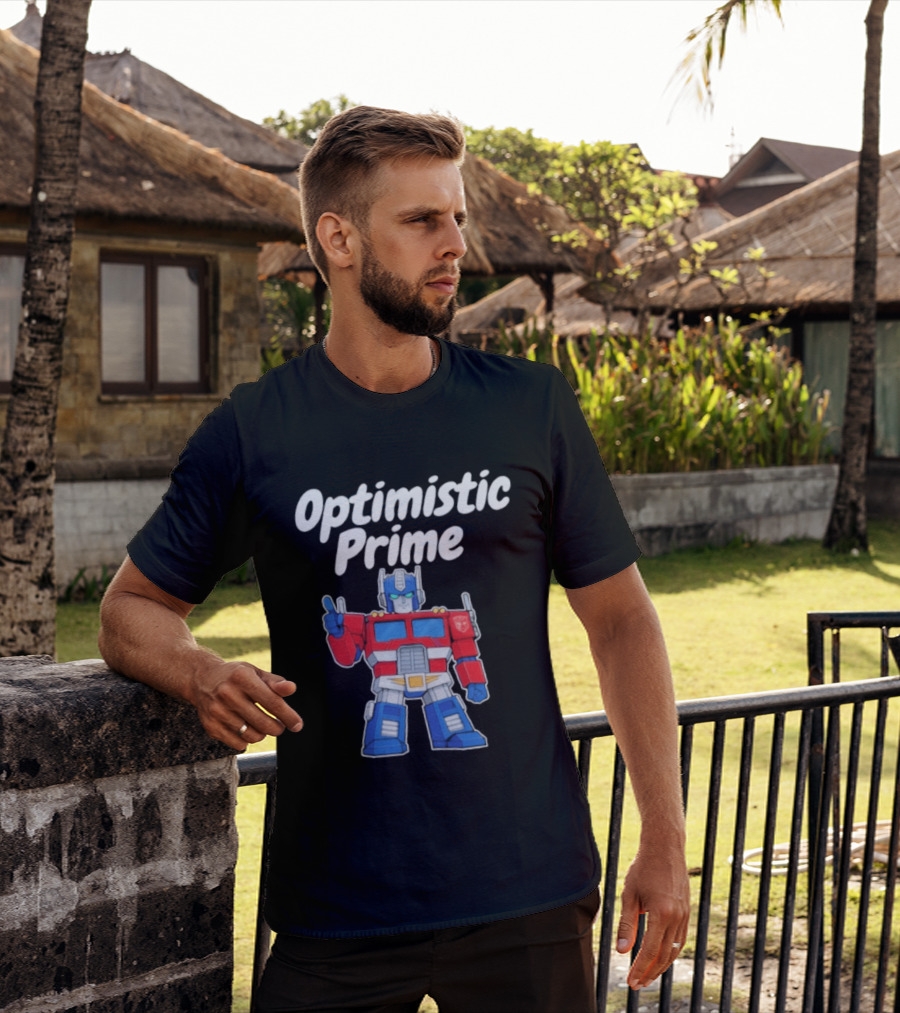 Optimistic Prime Robot Character Thumbs Up T-Shirt