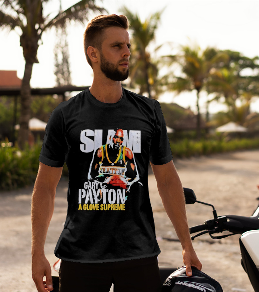 Gary Payton Slam A Glove Supreme 90s Basketball T-Shirt