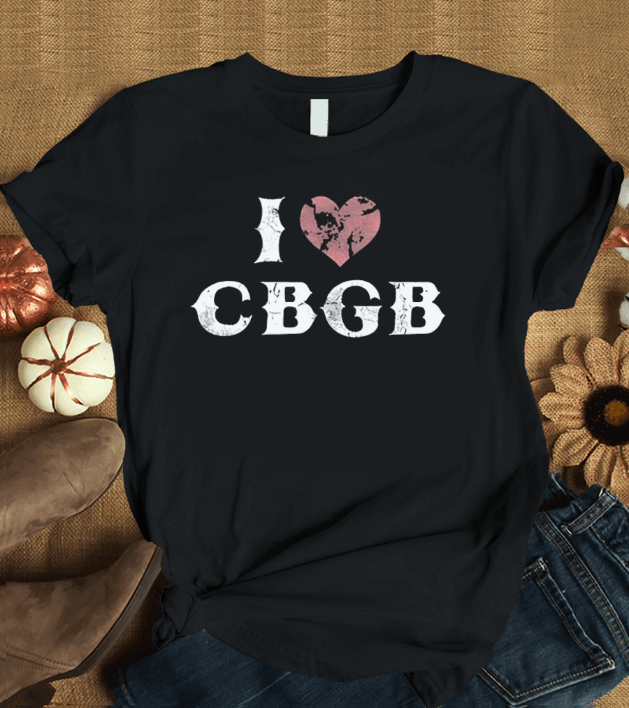 I Love CBGB Heart Icon Retro Music Culture T-Shirt