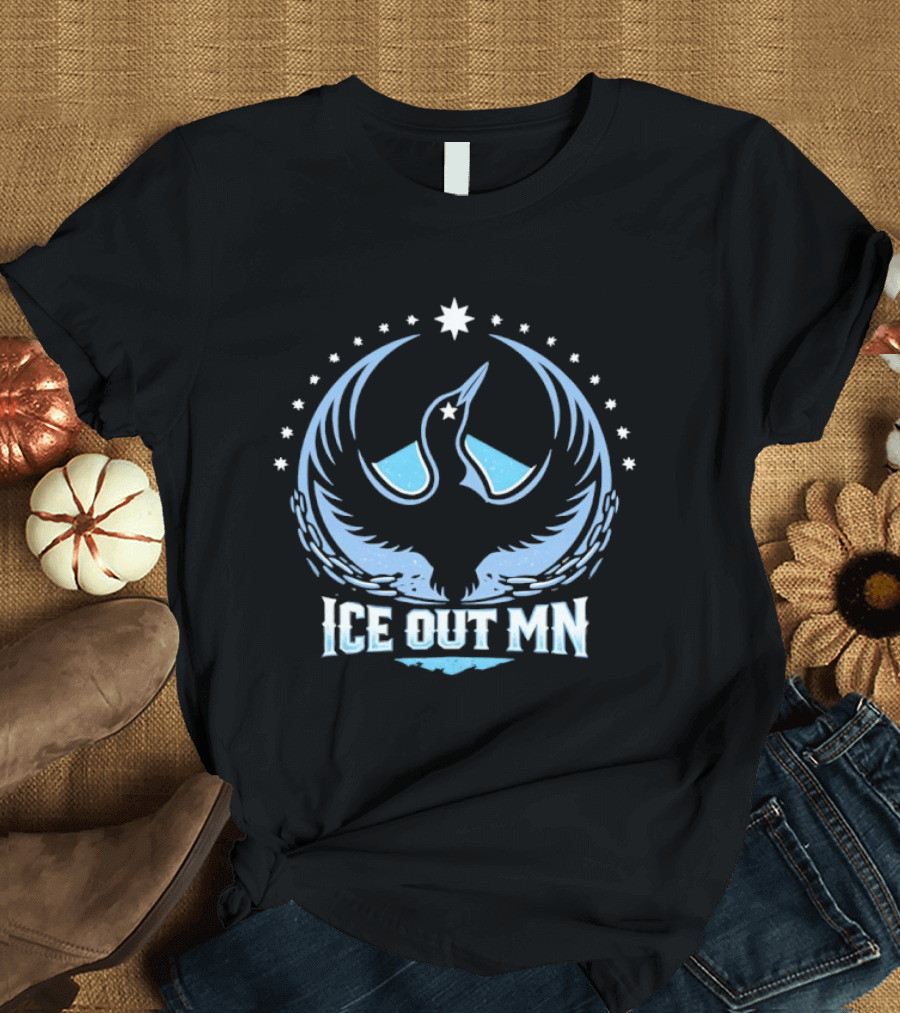 Ice Out MN Minnesota Loon Resistance Northern Star T-Shirt