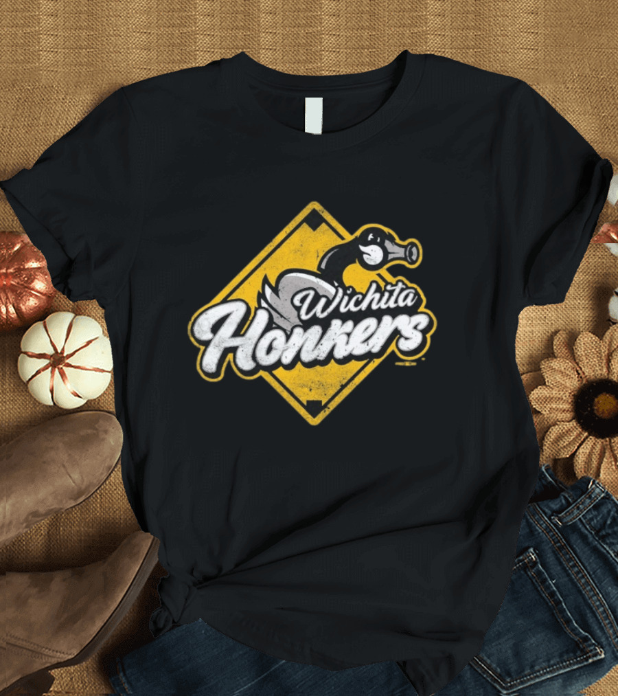 Wichita Honkers Road Sign With Goose Logo And Wind Surge T-Shirt
