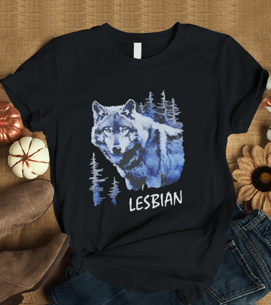 Wolf Lesbian Blue Forest T-Shirt