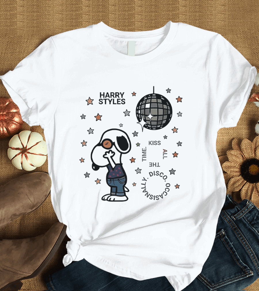 Harry Styles Snoopy Kiss The Disco Ball Occasionally T-Shirt