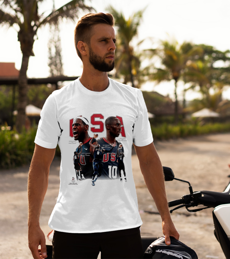 Kobe Bryant LeBron James Dwyane Wade Carmelo Anthony USA Basketball Redeem Team T-Shirt