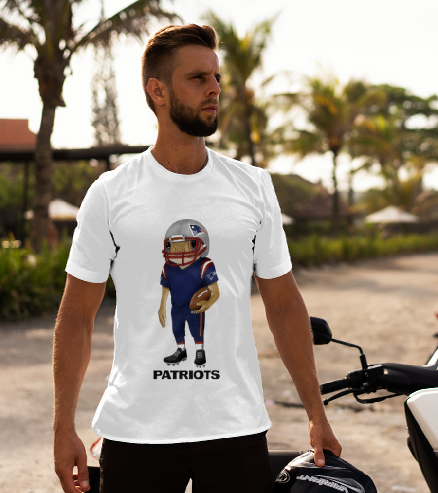 Patriots Concho Football Helmet Player With Ball T-Shirt