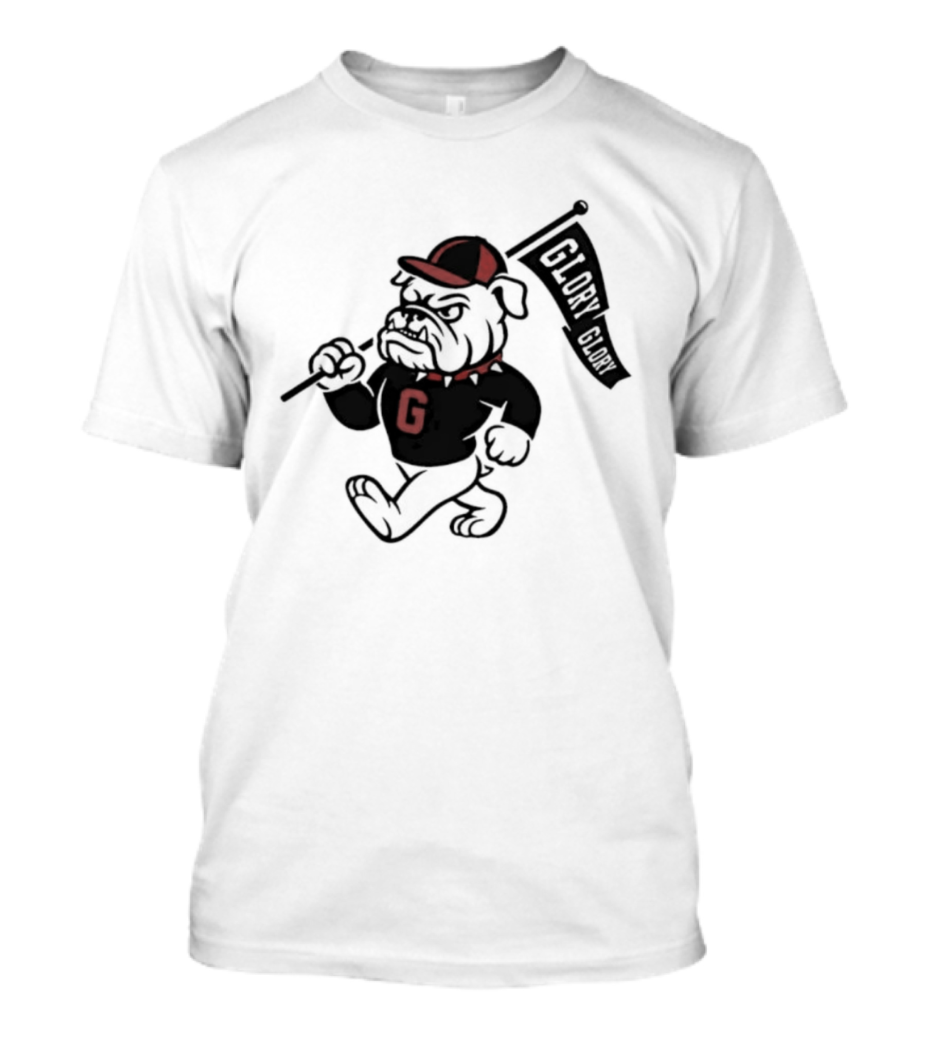 University Of Georgia G Glory Glory Bulldogs Hairy Dawg Flag T-Shirt